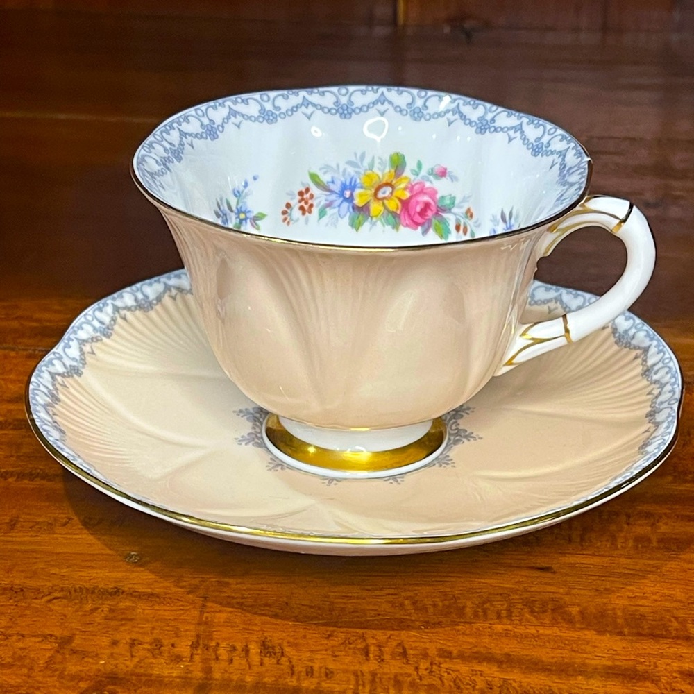Vintage Antique  Shelley "Crochet" teacup and saucer set